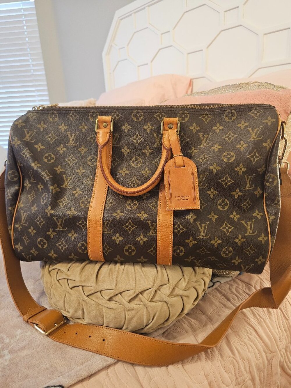 Vintage Louis Vuitton Keepall Bandouliere 50 Monogram Travel Duffle Bag